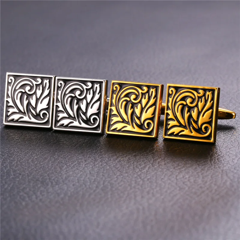 Запонки Collare для мужчин золотистые/Серебристые эмалированные запонки винтажные