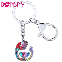 enamel alloy metal cute long nose baby elephant keychains car purse keyrings fashion jewelry for women girls unique charms gifts