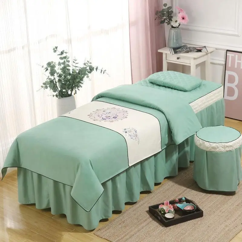 Popular Beau Bedspread Four-Piece Set High-End Nordic Sle Salon Massage Physiotherapy Single-Pie...