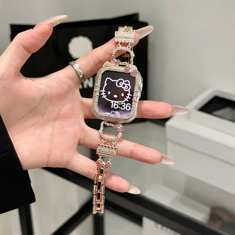 Ремешок для часов милый металлический бриллиантовый браслет Apple Watch S9 40 41 42 мм