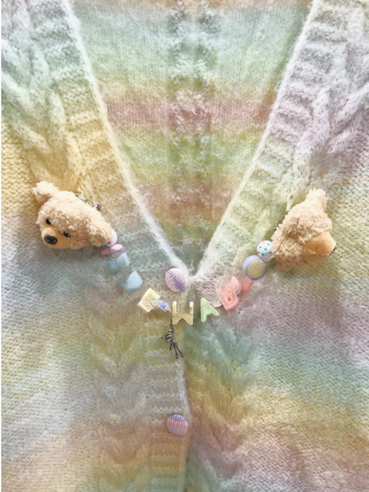 [ZOCI] Новое зимнее ожерелье в ленивом стиле с радужным градиентом и допамином