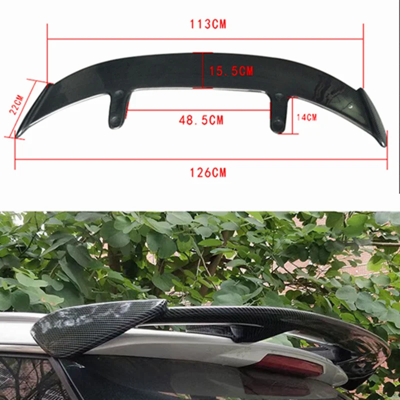 

For 2017-2020 Alfa Romeo stelvio Spoiler ABS Plastic Carbon Fiber Look Hatchback SUV Roof Rear Wing Body Kit Accessories