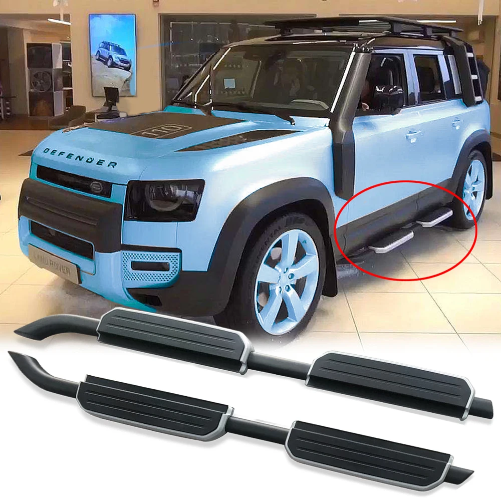 

new 2pcs running board nerf bar pedal protector left right steel side steps fits for land rover defend 110 2020