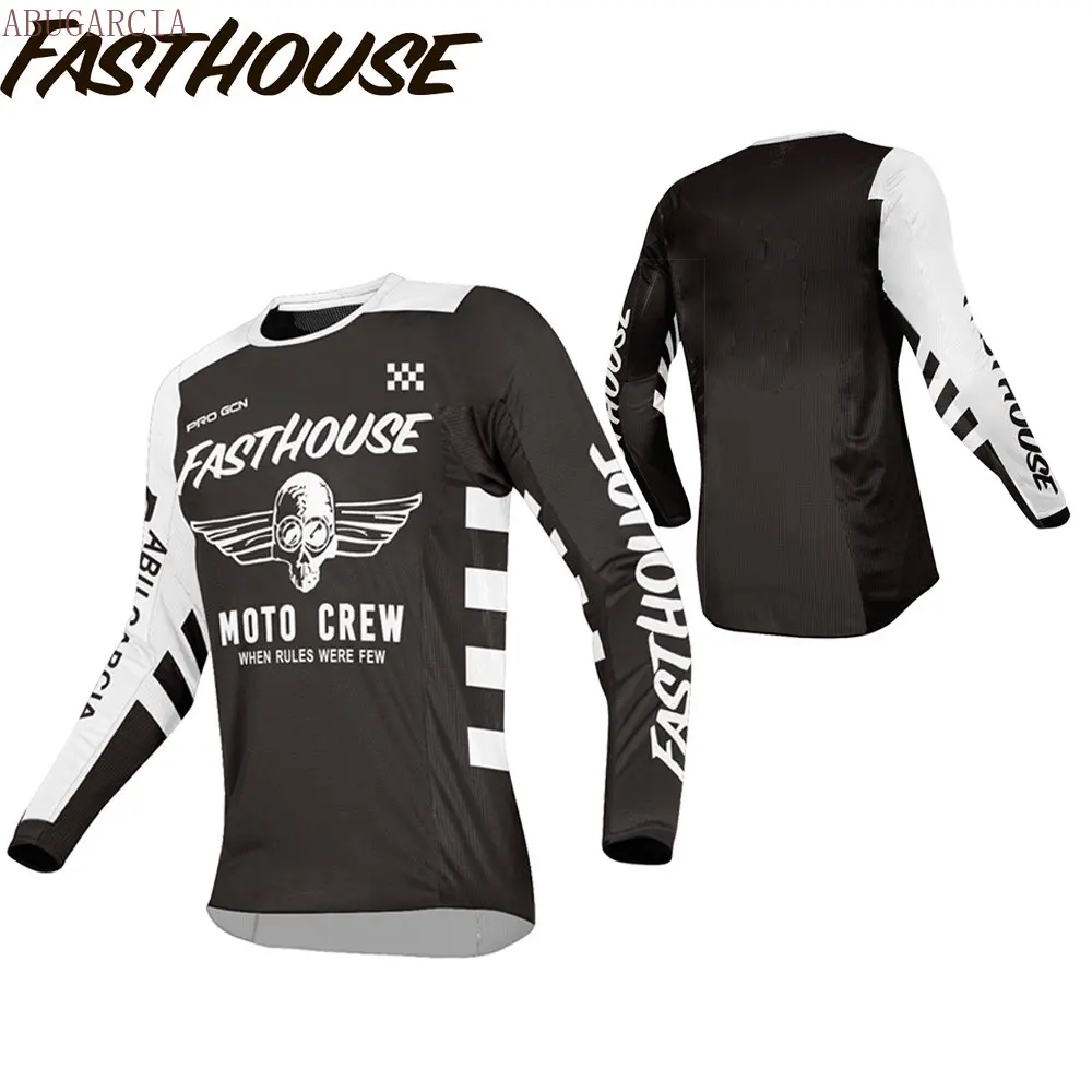 Fasthouse Summer MTB Road Motocross Shirt Men Breathable Mountain Bike Mtb Long Sleeve Racing  Quick-drying Cycling Jersey