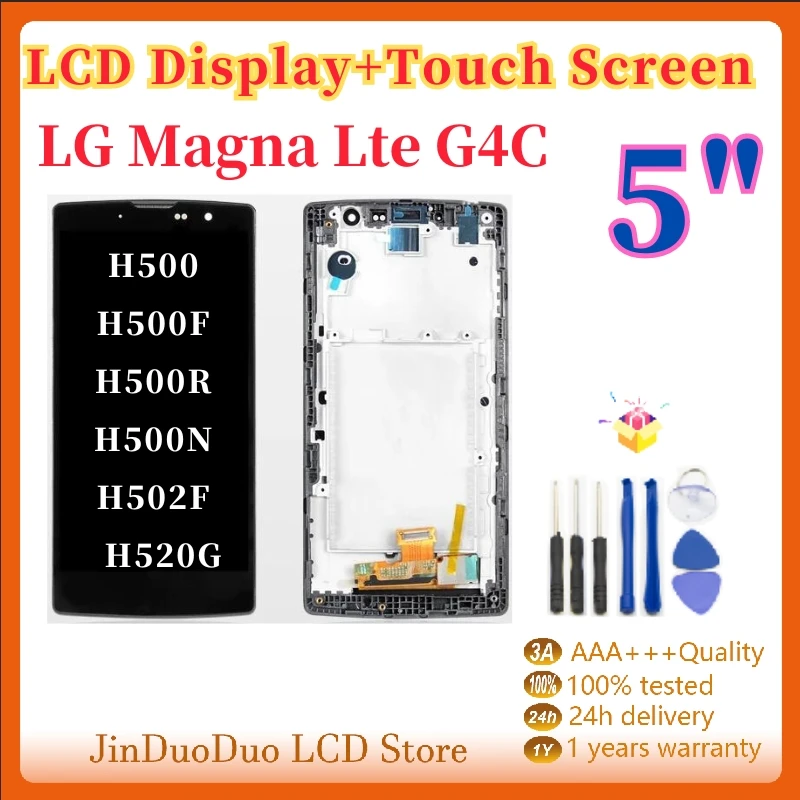

5" For LG Magna Lte G4C H500 H500F H500R H500N H502F Y90 H520G LCD Display Touch Screen Digitizer Assembly Replacement Parts