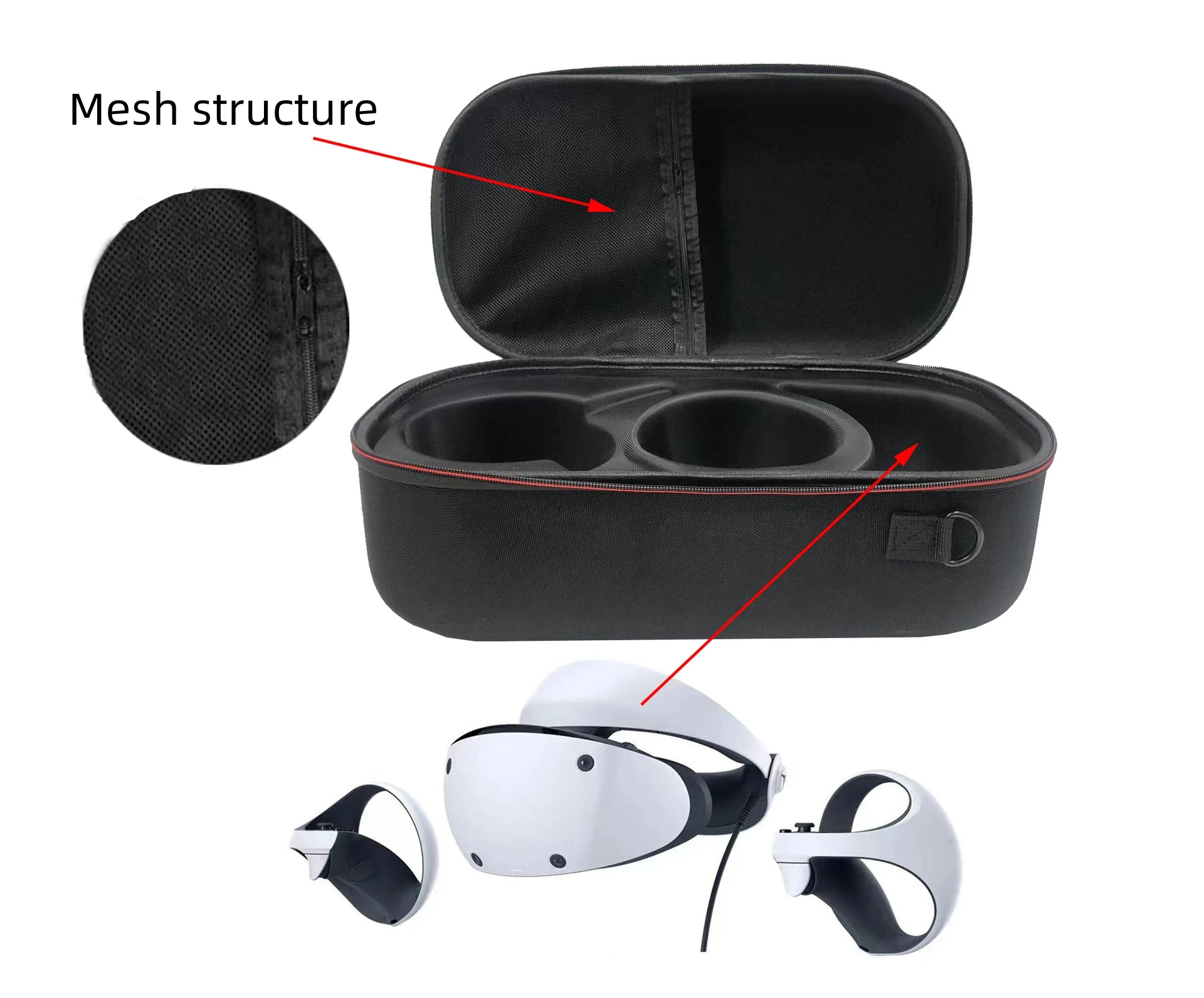

For PS5 VR2 Portable Multifunctional High-Capacity Storage Bag For PSVR2 Glasses Storage Protection Hard Case