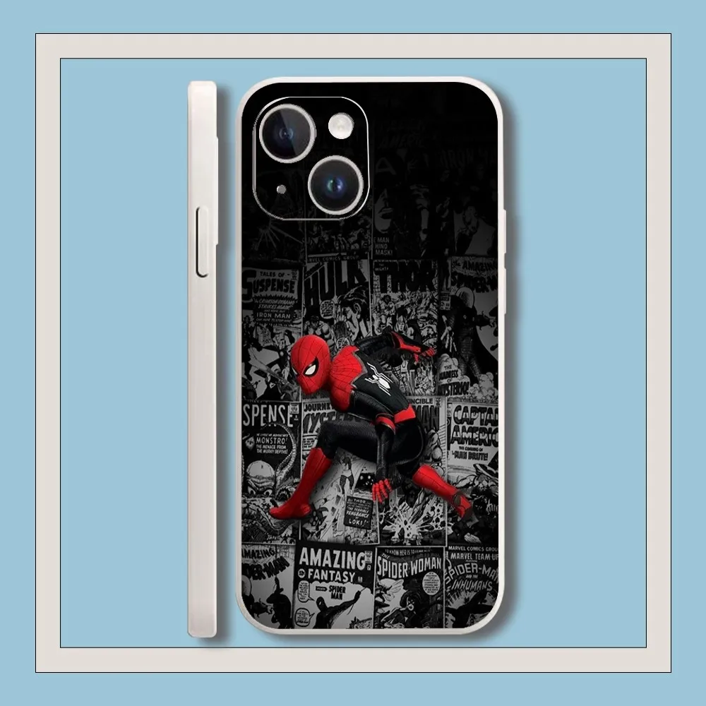 Чехол M-Marvel S-Spider-Man для Iphone 11 13 14 Pro Max X Xr Xs Se2020 12mini Белый