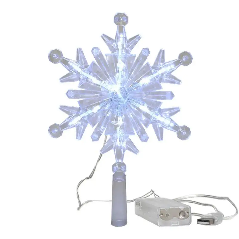 

Christmas Tree Topper Light Snowflake Lamp New Year Home Outdoor Lamp Christmas Tree Decor Various Lighting Modes