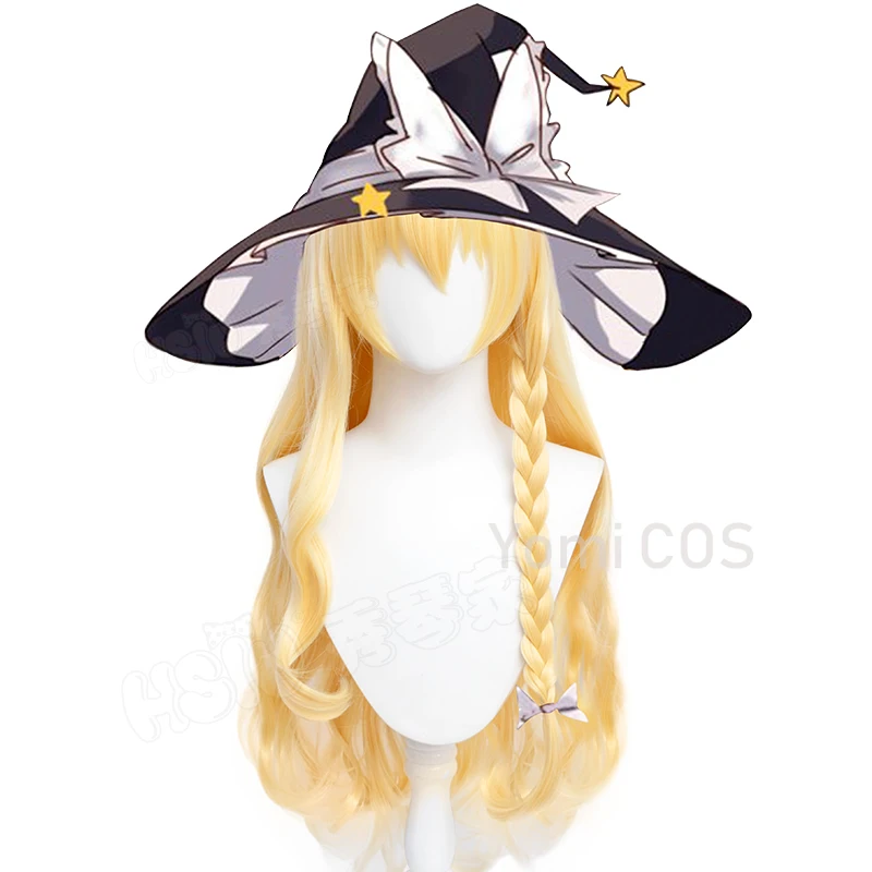 Парик для косплея TouHou Project Kirisame Marisa Золотой парик ролевых игр реквизит