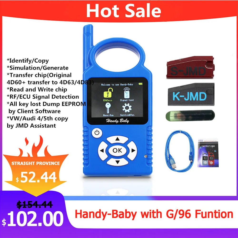 JMD Handy Baby Auto Key инструмент для 4D/46/47/48/G/King Chip программист Красные фишки копир с G/96bit 48