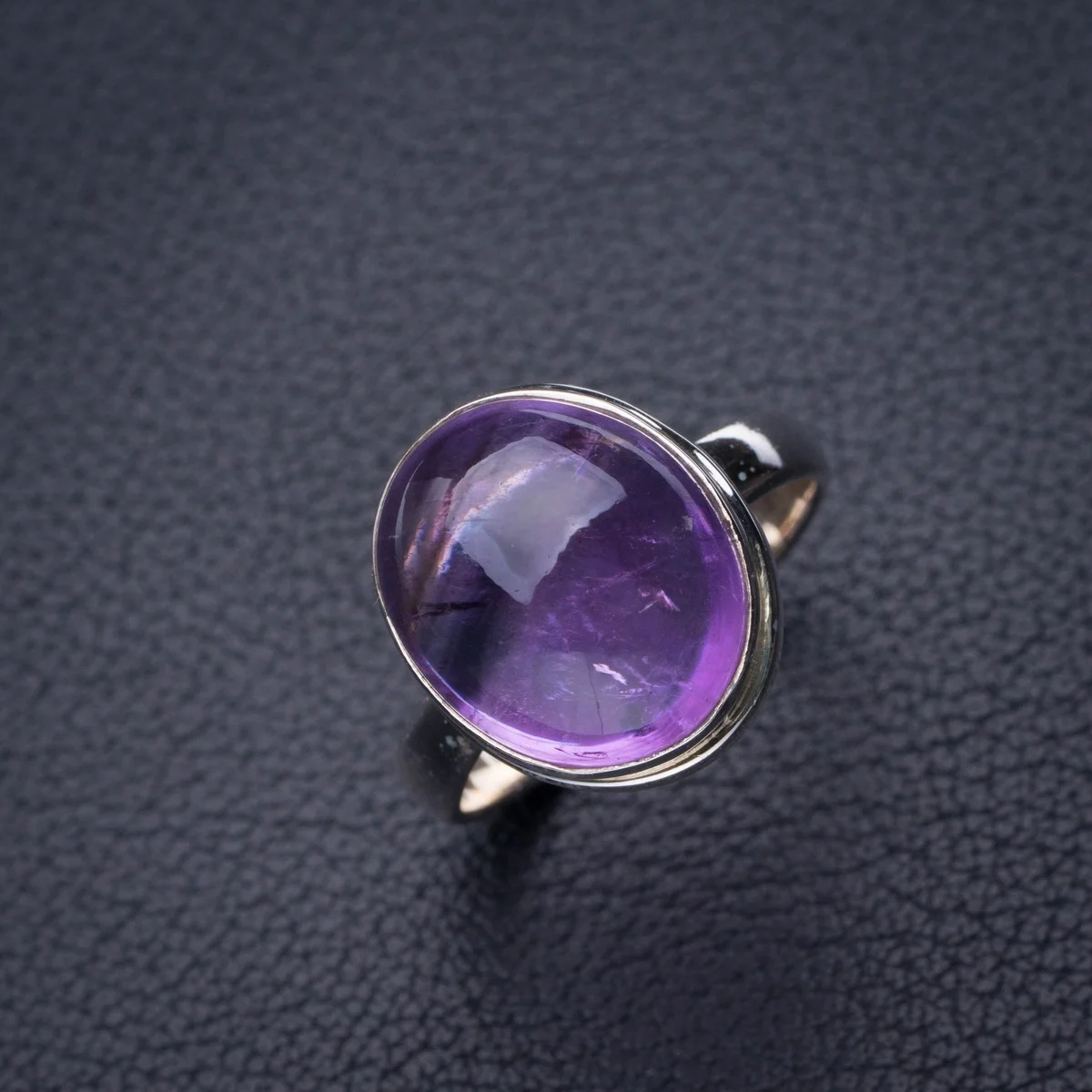 

StarGems Natural Amethyst Handmade 925 Sterling Silver Ring 8.75 D5044