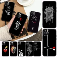 phone case for apple iphone 11 12 13 pro max 7 8 se xr xs max 5 5s 6 6s plus silicone case cover funda cute charged heart witchy