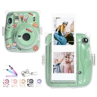 caiul clear case for fujifilm instax mini 11 instant film camera bag with film pocket and adjustable shoulder strap%ef%bc%88clear%ef%bc%89