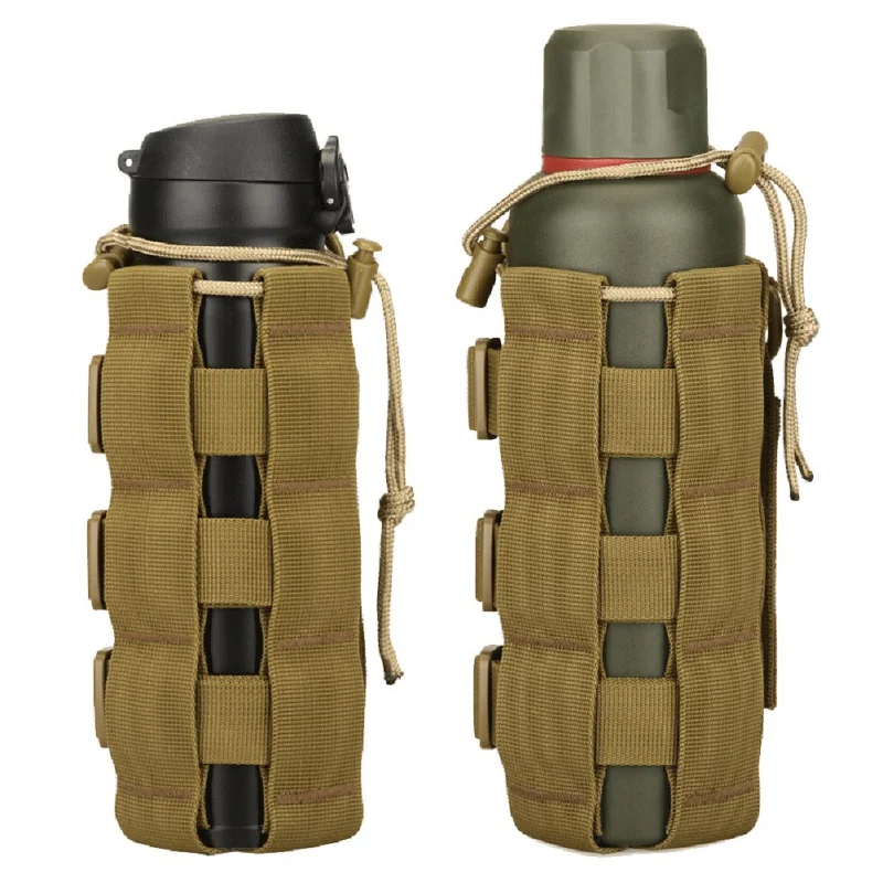 

Molle Bag Upgraded Tactical Water Bottle Pouch Outdoor Travel Hiking Drawstring Water Bottle Holder Kettle Carrier Bag
