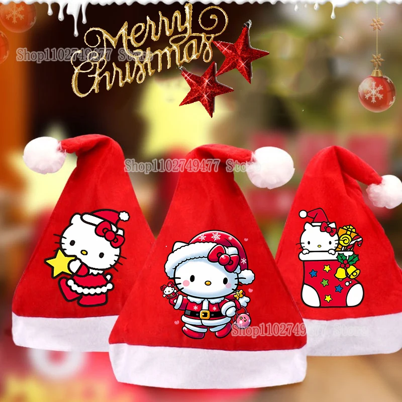 Sanrio Hello Kitty милая рождественская шляпа фестивальная атмосфера кепка с мультяшным