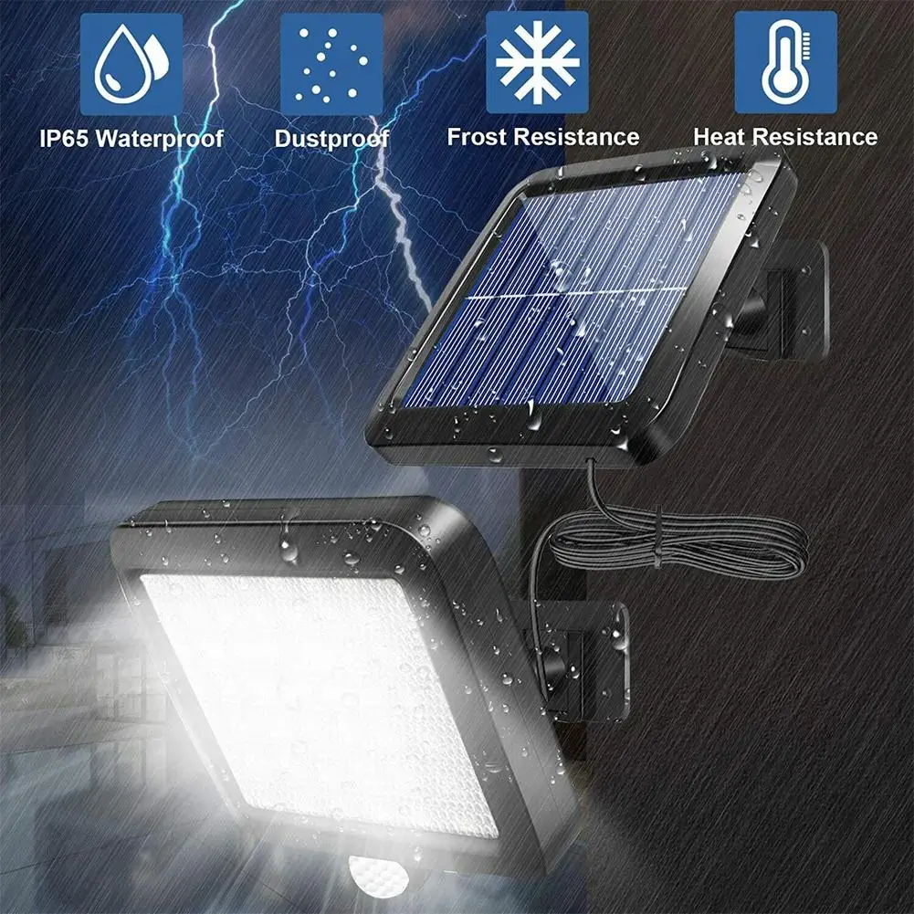 

56LED Solar Split Wall Lamp 3 Modes Motion Sensor Street Lights For Paths Courtyards Gardens Garages