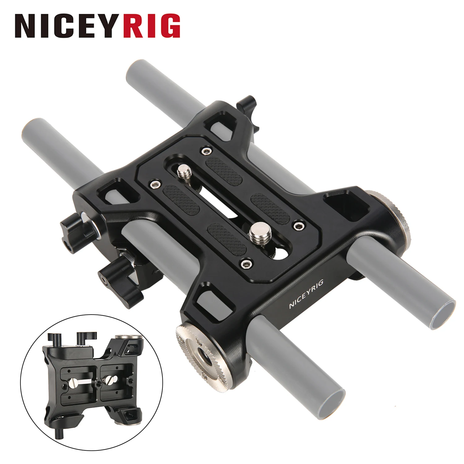 Фото NICEYRIG Rosette Mount 15mm Rod Rail Baseplate with Dovetail Clamp for ARRI Standard Bridge Plate for Cinema Camera №1