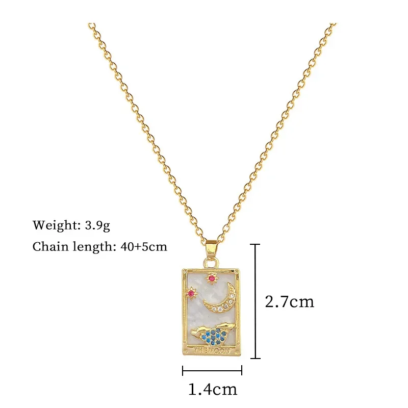 Волшебный белый кристалл ракушки мощное ожерелье Таро с солнцем звездой и луной