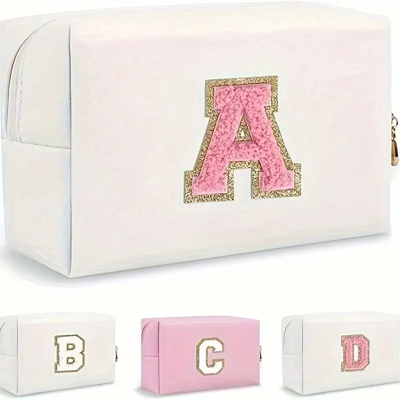 Модная косметичка Nitial с вышивкой. Стильный консервативный дизайн.