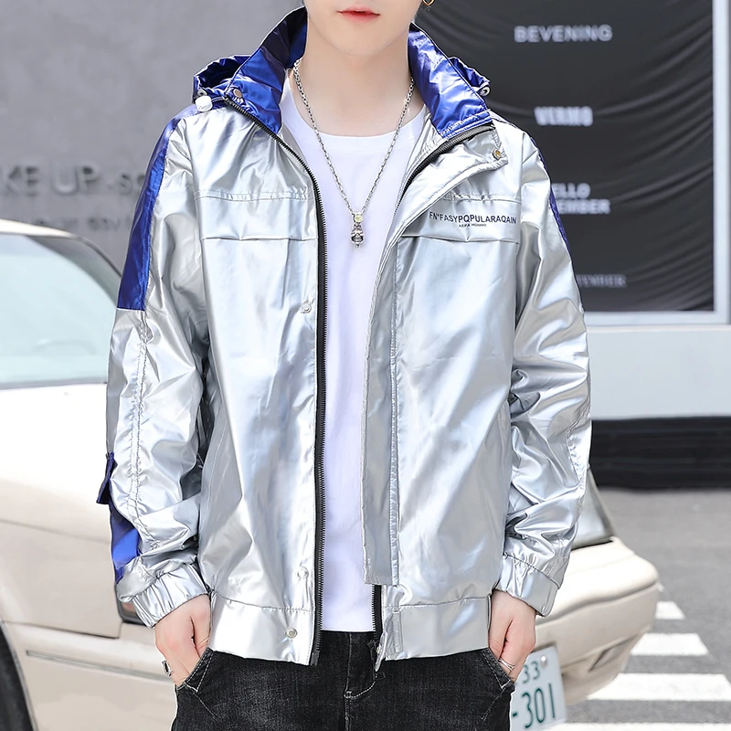 Блестящий серебристый светоотражающий бейсбольный костюм трендовая облегающая