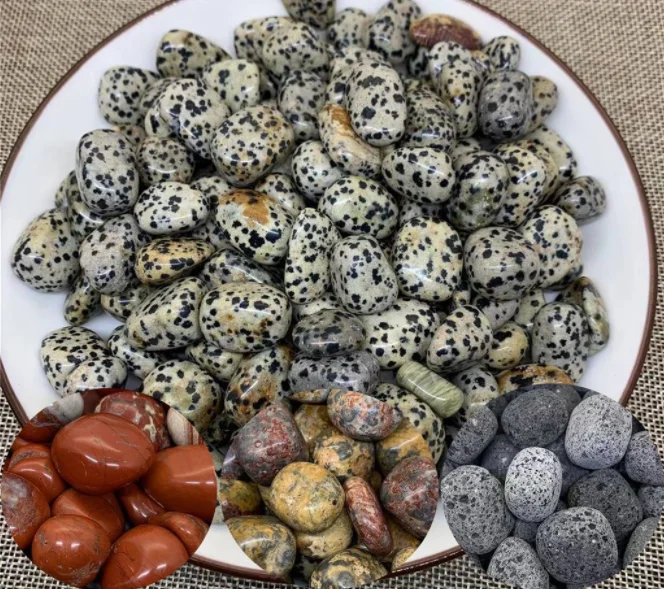 

100g Natural White Spotted Stone Flower Red Yellow Leopard Skin Volcano Stone Ornament Pendant Large Particle Crushed Stone