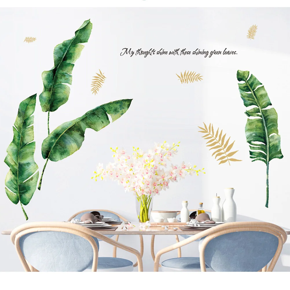 

1PC Wall Sticker Removable Freely Collage Large Leaves Mural Sticker for Bedroom Kids Room Living Room Poster