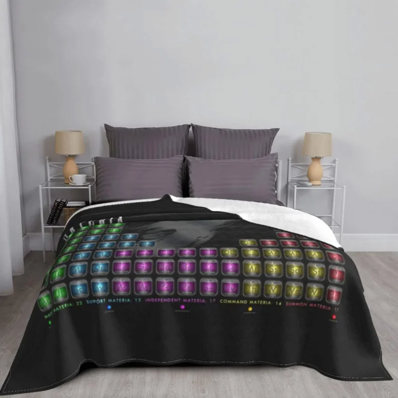 

Materia Periodic Table Of Elements Chemistry Blanket Velvet Print Portable Super Warm Throw Blankets for Bedding Outdoor Quilt