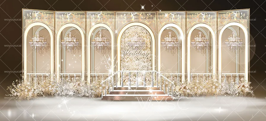 

Customized wedding backdrops gold modern arching wedding backdrop & stands wedding decor