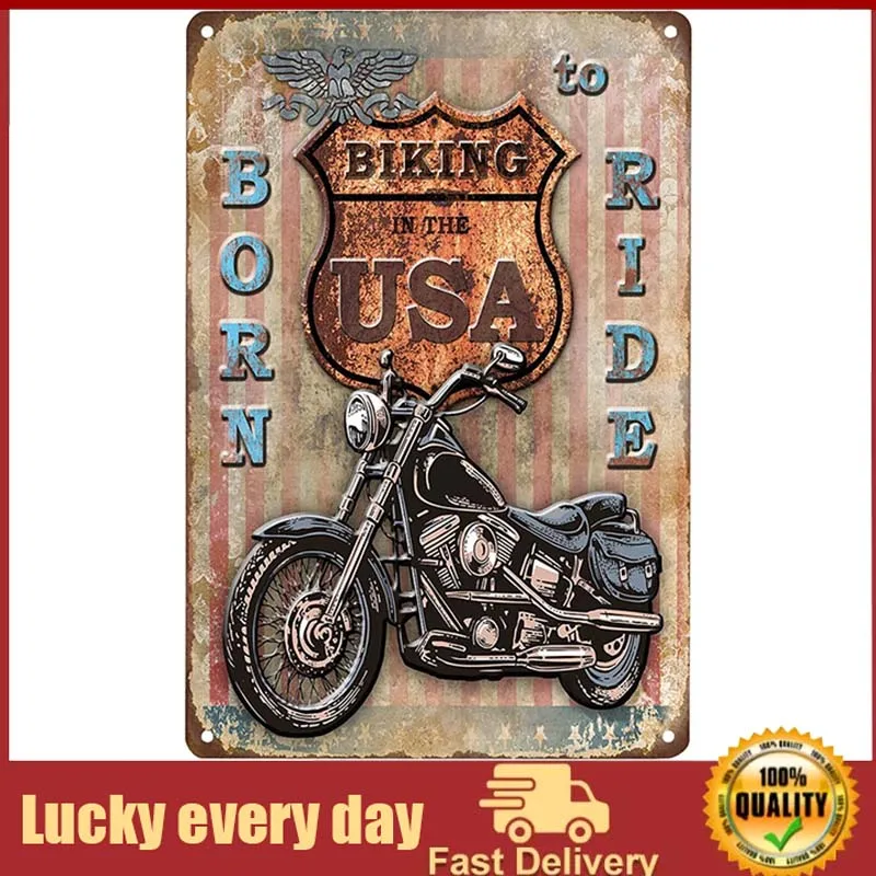 

Motorcycle Tin Sign, Vintage Metal Sign Art Cafe, Bar, Pub, Shop, Wall Decoration Interesting rustic home decor wall decor