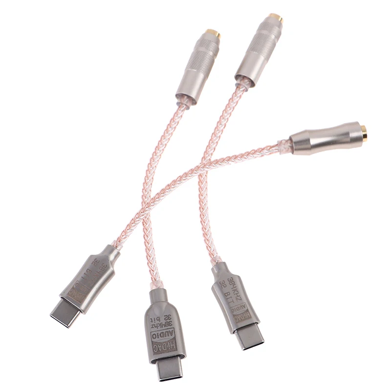 Цифровой декодер USB Type C на 3 5 мм DAC Amp для наушников AUX аудио кабель Hi-Fi адаптер