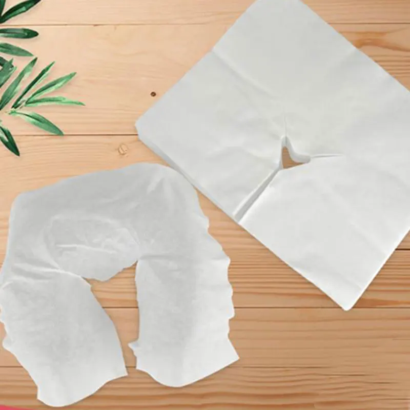 

100pcs Disposable Non-Woven Headrest Pillow Paper Beauty Spa Salon Bed Table Cover Massage Face Cradle Table Head Rest Covers