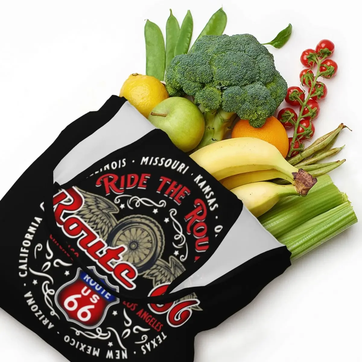 Модная сумка-тоут для мотоциклистов Read The Route 66 сумка покупок переработка США