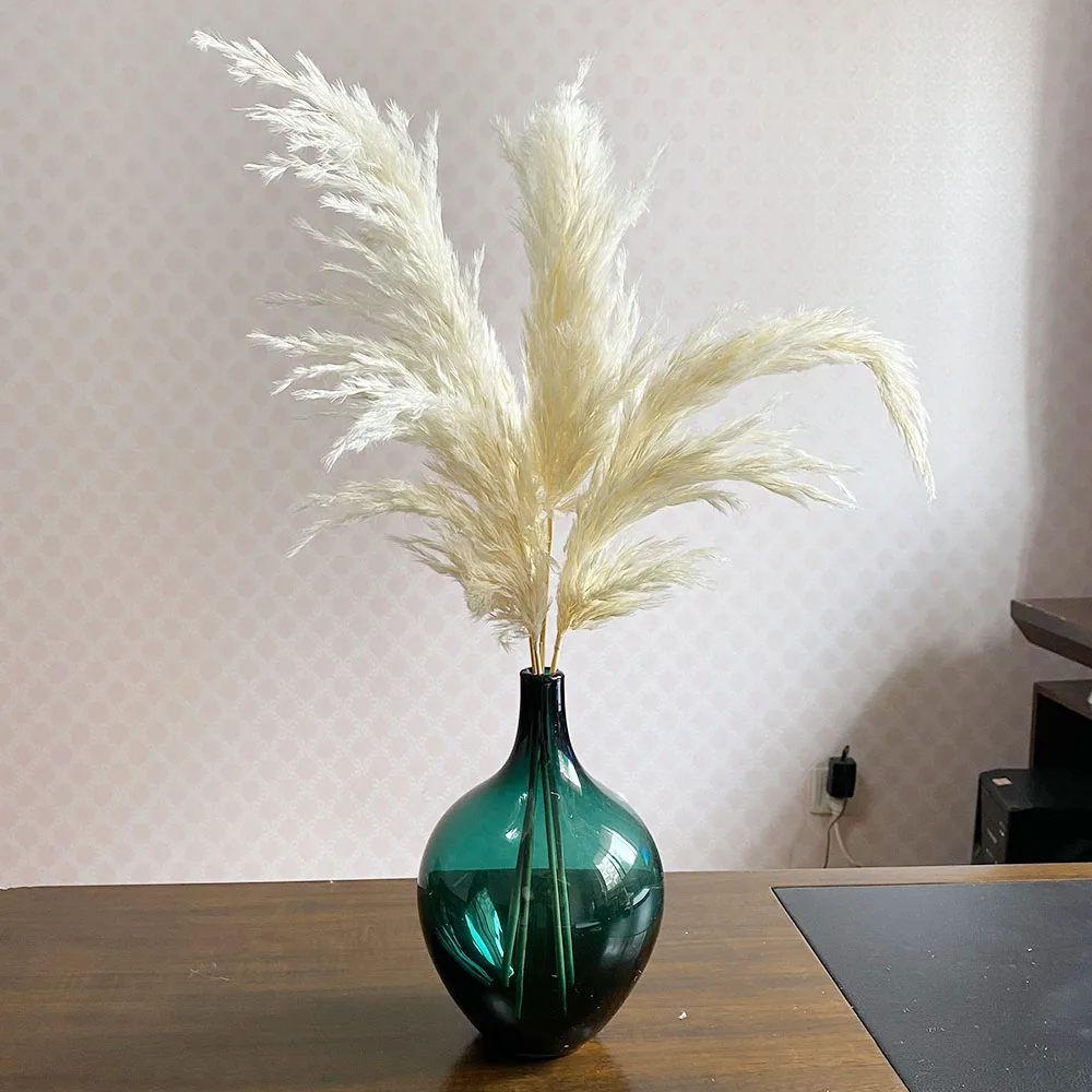 

1bunch White Flowers Natural Dried Reeds Bunch Pampas Grass DIY Craft Wedding Bouquet Christmas Home Decoration Supplies
