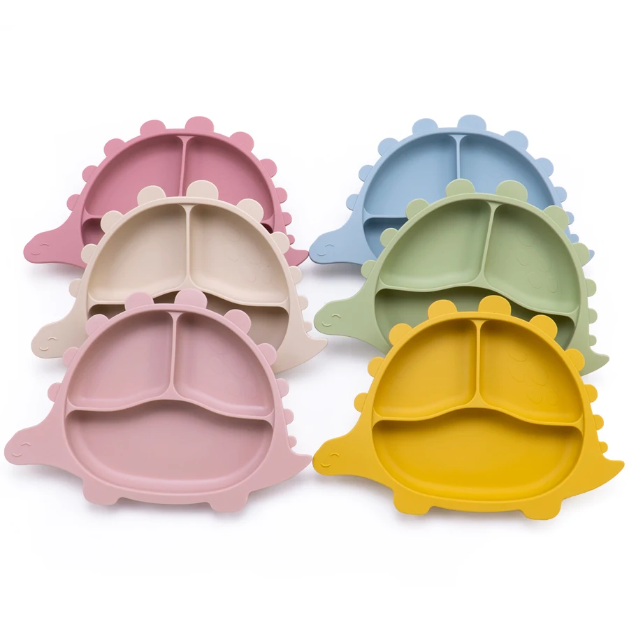 1 шт. детская силиконовая тарелка-динозавр без бисфенола