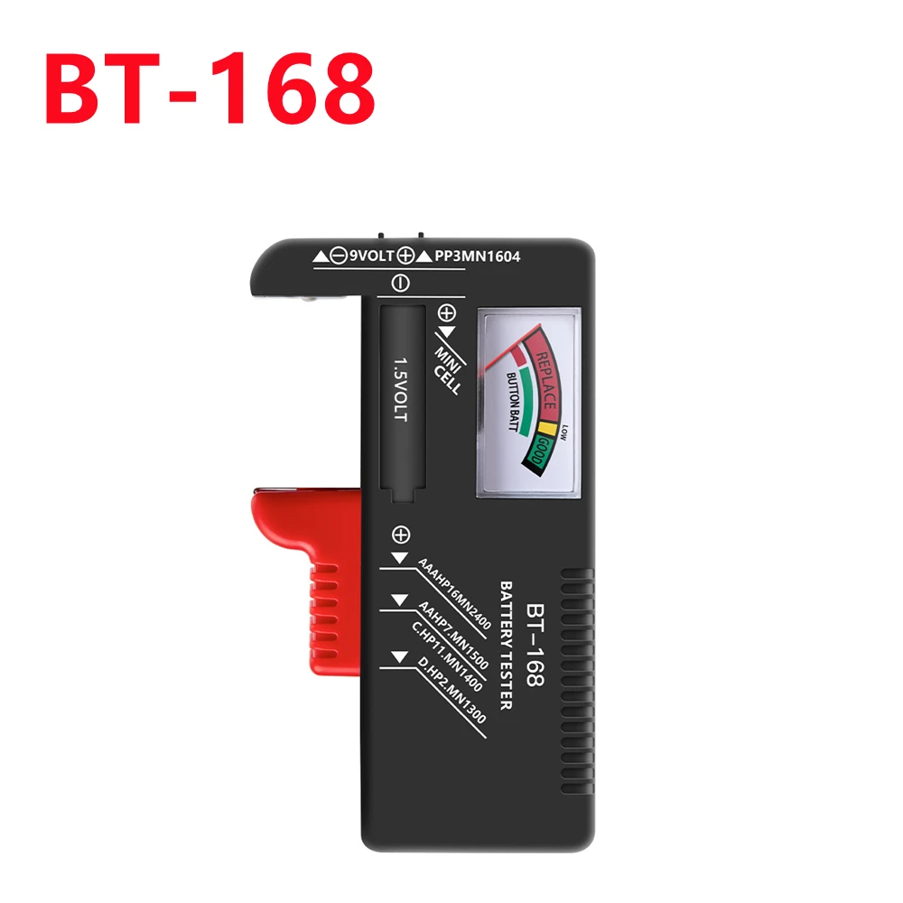 Цифровой тестер батареек BT-168 Pro BT-168D с ЖК-дисплеем для проверки емкости батарей C D N AA AAA 9V 1.5V Button Cell.