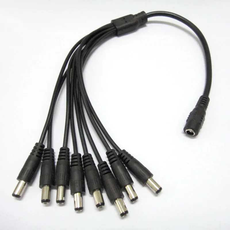 

DC 1 to 8 Power Splitter Cable Adaptor 1 Female to 8 Male Cord For CCTV Camera