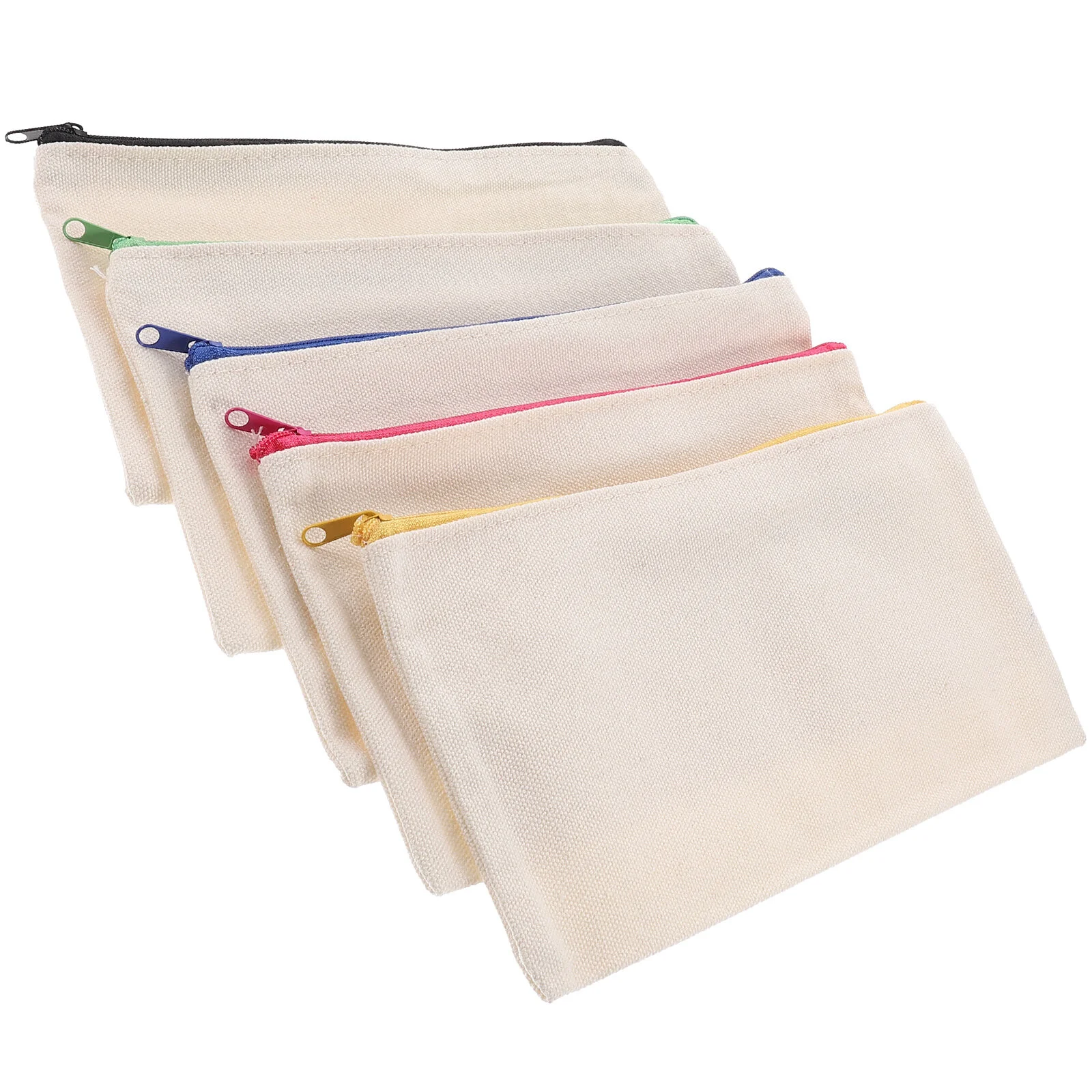 

5 Pcs Craft Pack Graffiti Case Travel Makeup Kit Painting Blank Bag Bags Canvas Toiletry DIY Cases Zipper