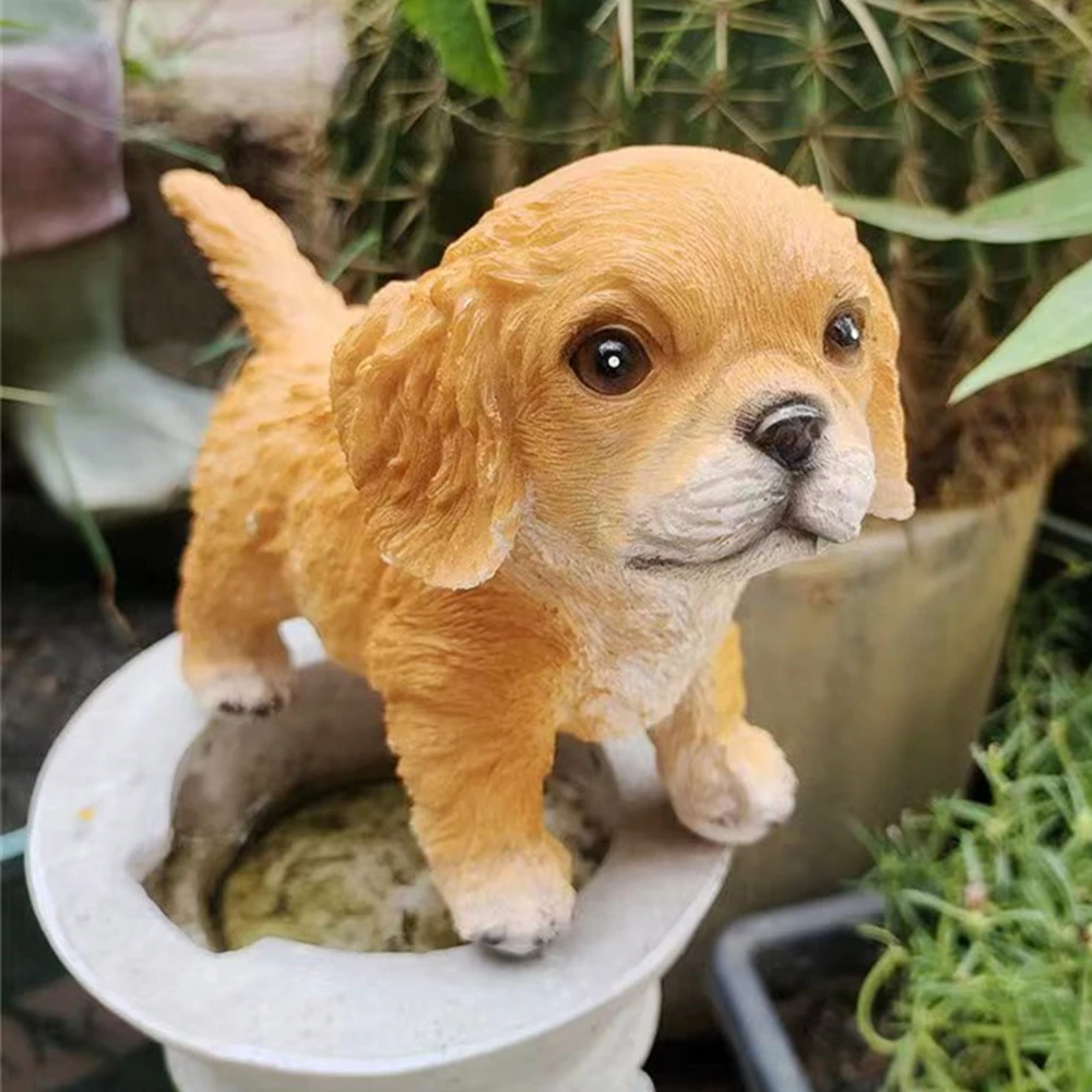 

Rabbit Cat Dog Statue Puppy Decoration Flowerpot Border Put Hang Shiba Inu Pug Garden Pot Miniatures Figurine Garden Yard Decor