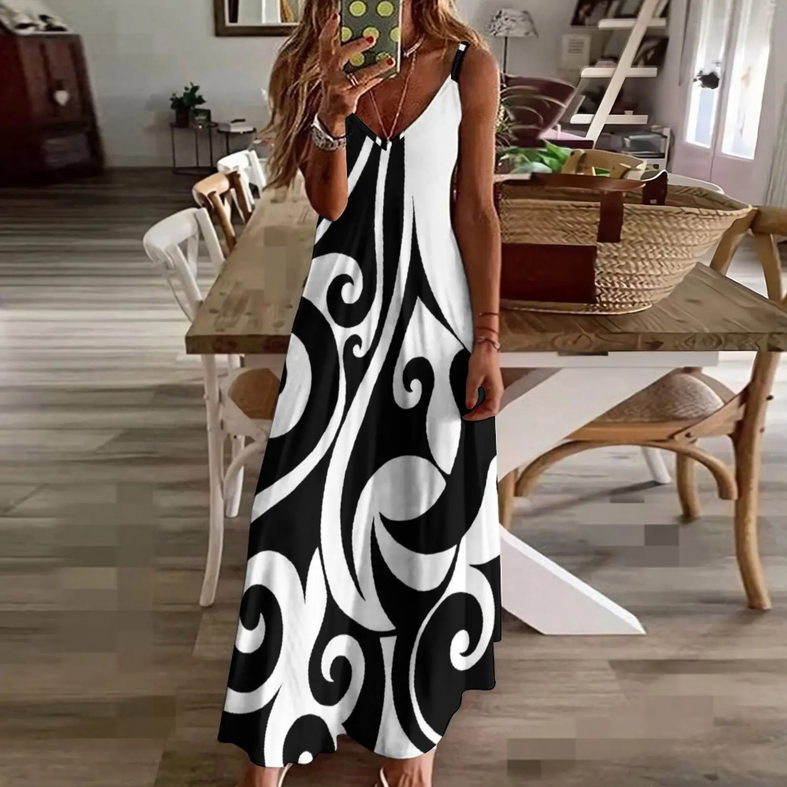 Hei Matau Tuatoru Длинное платье без рукавов Летняя женская одежда Женские платья Платье