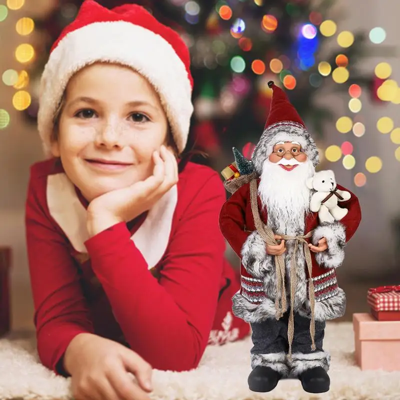 30 см статические рождественские куклы Санта-Клауса детские игрушки украшения