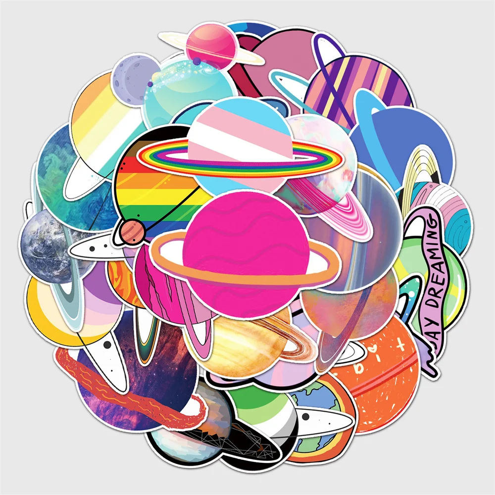 

10/30/50 шт., водонепроницаемые наклейки с изображением планеты