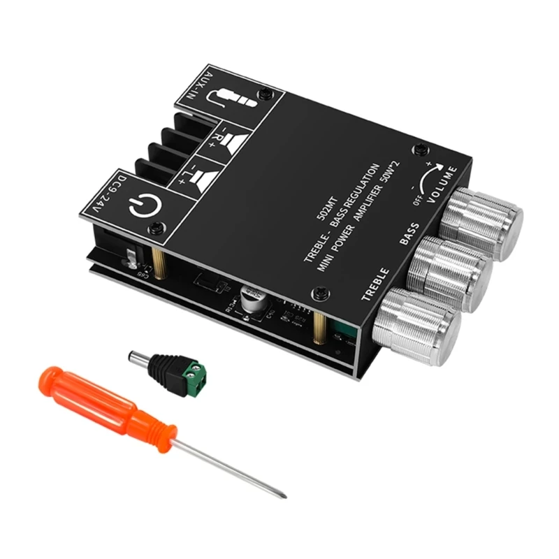 

Новинка 2022, рабочая плата модуля цифрового усилителя мощности + отвертка и адаптер постоянного тока 50 Вт x 2