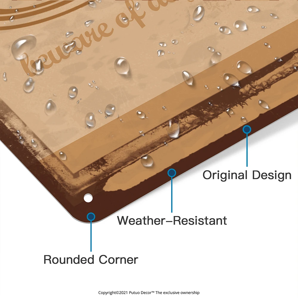 Декоративная металлическая жестяная вывеска Putuo Decor на заказ остерегайтесь