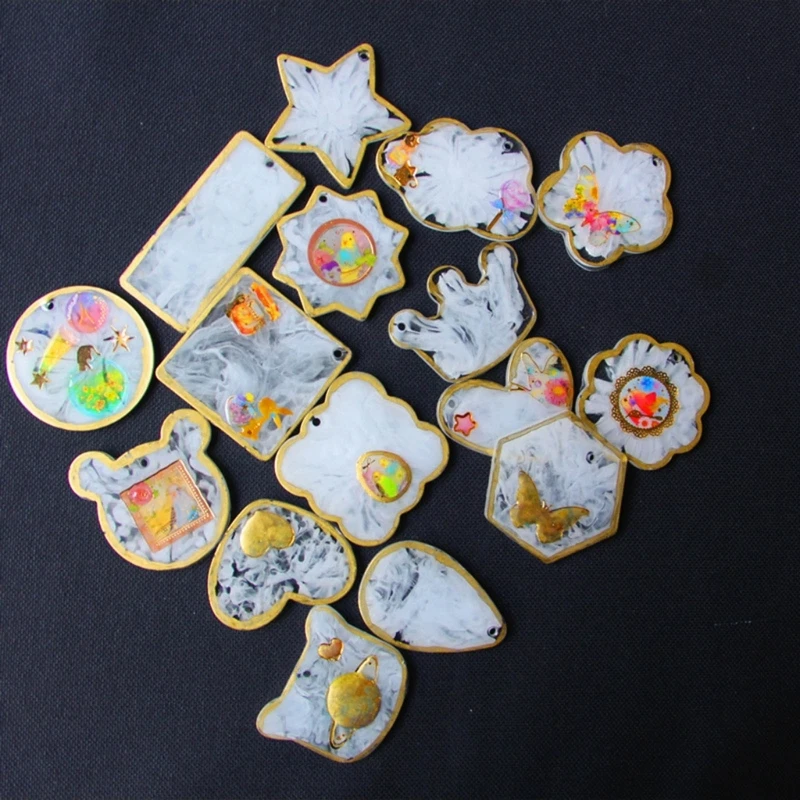 

Круглые квадратные силиконовые формы для брелоков с отверстием, форма для подвесок, подарок на день рождения