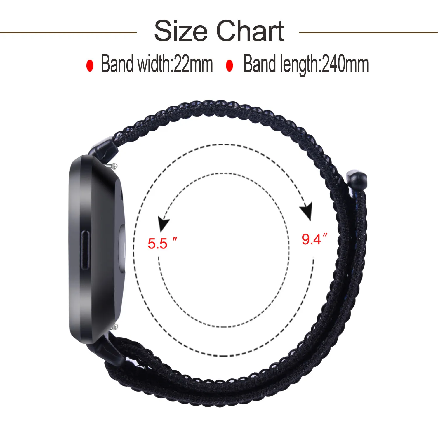 Nylon Strap For Fitbit Versa 3 2 Sense Lite Band Adjustable Breathable Sport Wristband Watchband For Fitbit Versa 3 2 Strap