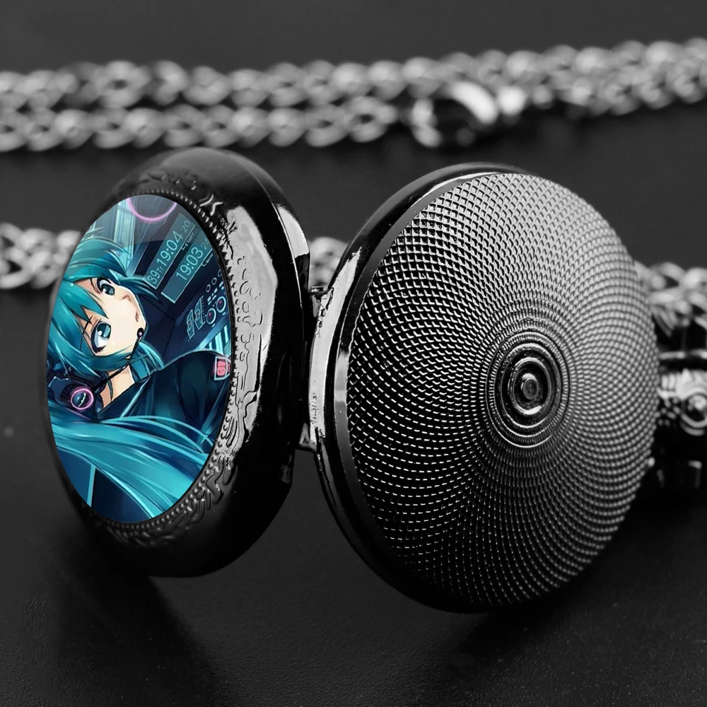 НОВЫЕ кварцевые карманные часы в стиле аниме Miku со стеклянным куполом для женщин