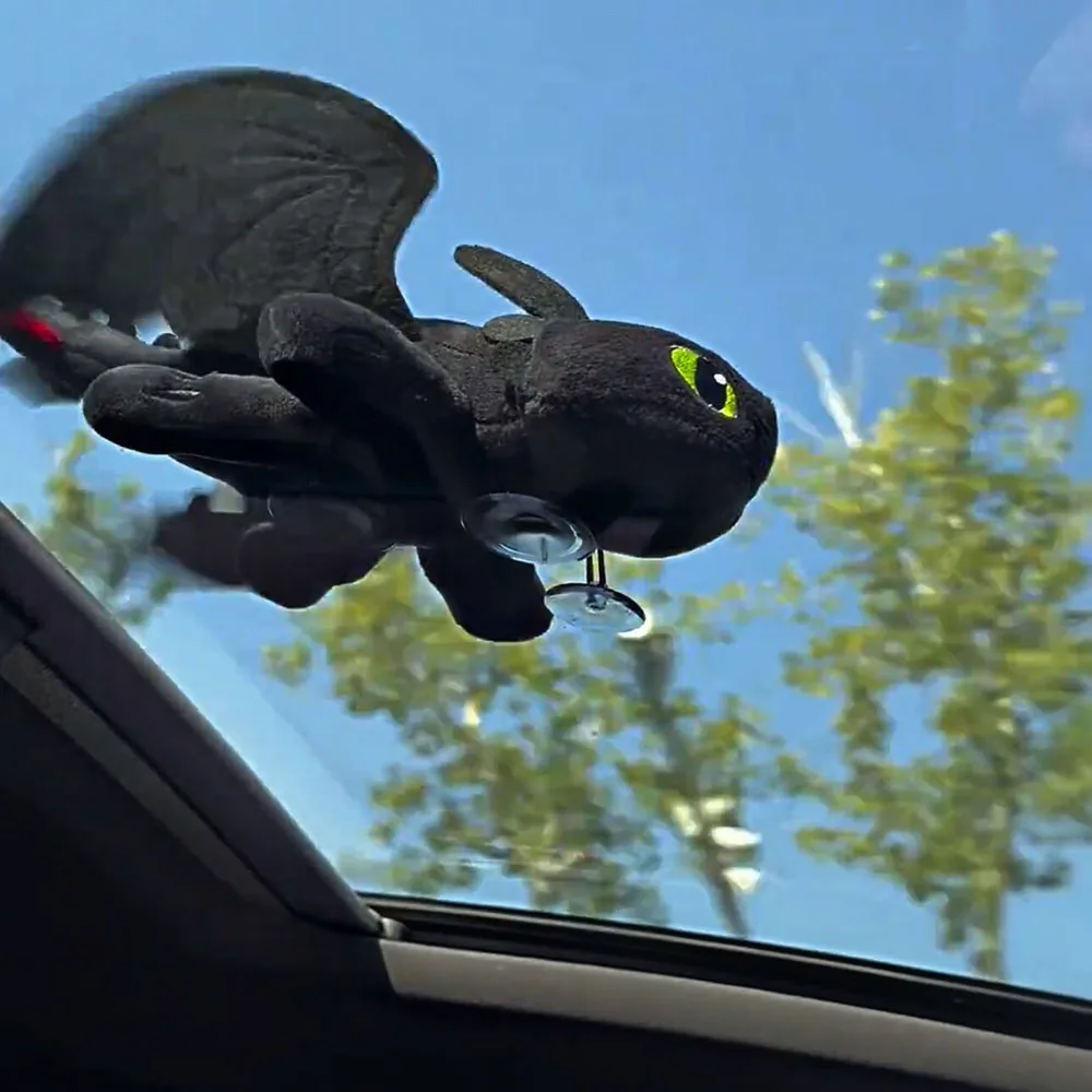 

Car Decoration Cartoon Car Roof Exterior Decoration Toothless Ornaments Motorcycle Helmet Cute Suction Plush Toy Accessories