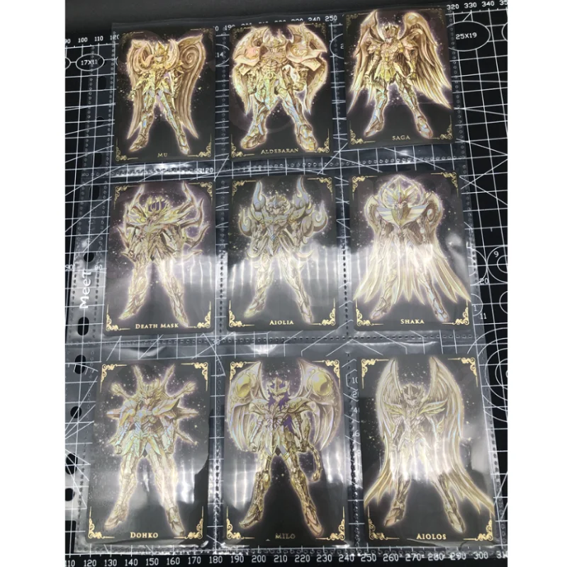 12Pcs/Set Anime Saint Seiya Twelve Gold Saint Mu Aldebaran Saga Shaka Death Mask Hobbies Collectibles Flash Cards Gift Toys