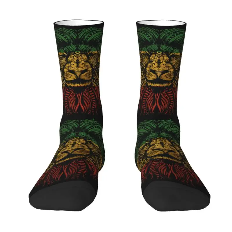 

Novelty Printing Rasta Lion Roots Rock Reggae Socks for Men Women Stretchy Summer Autumn Winter Crew Socks