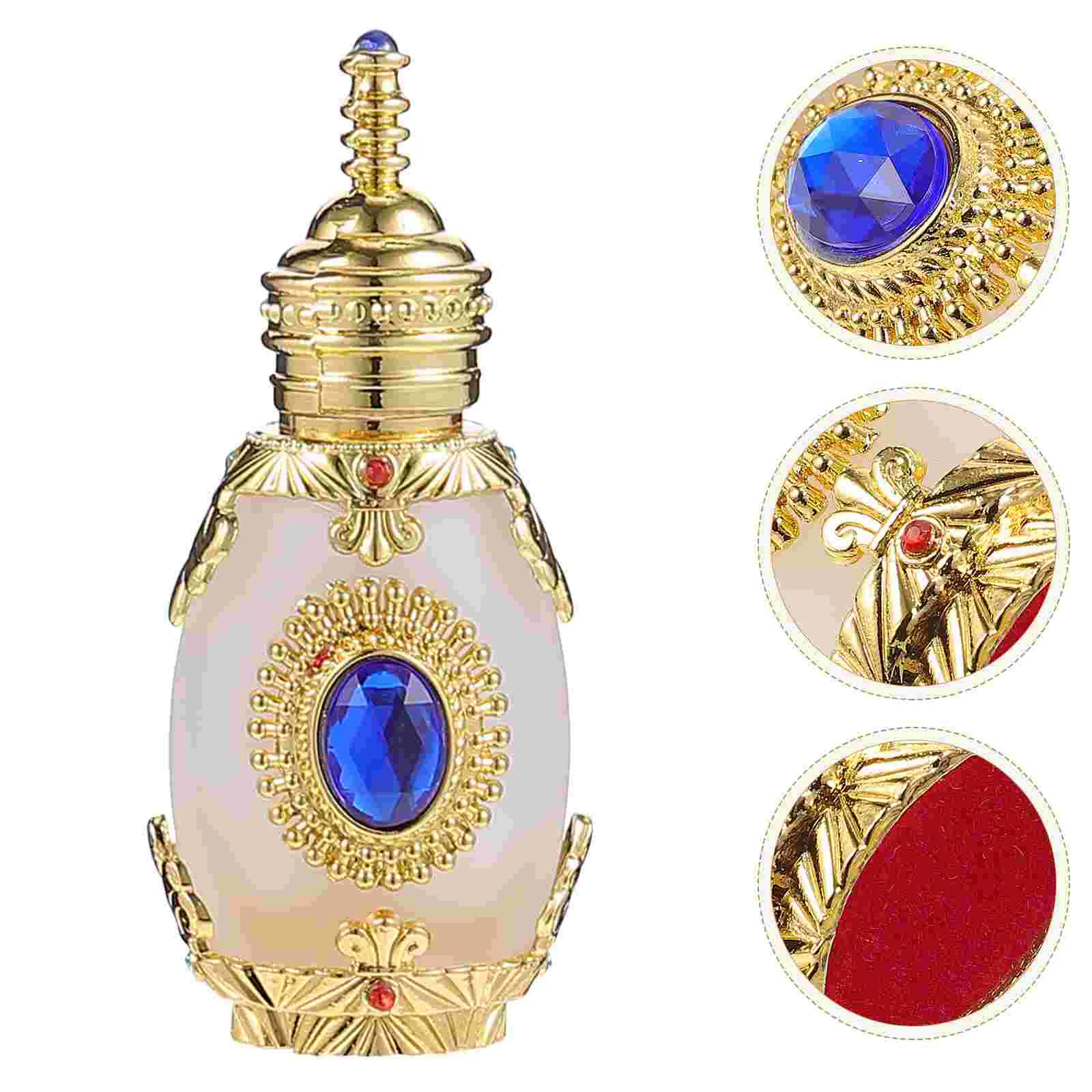 

Bottlebottlestravel Crystal Refillable Empty Fragrance Egyptian Vintage Dubai Portable Oil Essential Mini Flower Containers